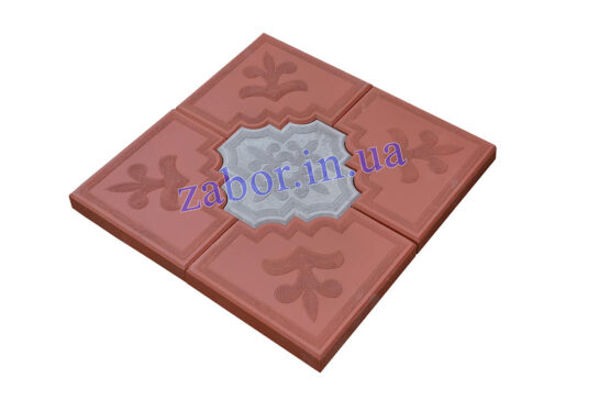 Клевер Краковский с декором красный, 600*600*45